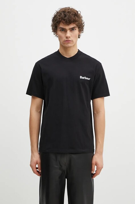 Barbour tricou din bumbac Bowery OS Graphic barbati, culoarea negru, cu imprimeu, MTS1338