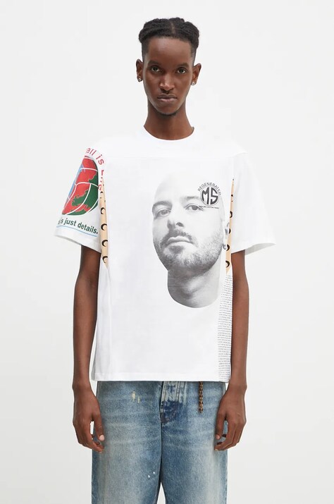 Футболка Marine Serre Regenerated Graphic T-Shirts Regular Fit T-Shirt чоловіча колір білий візерунок MTT080A.UJER0003