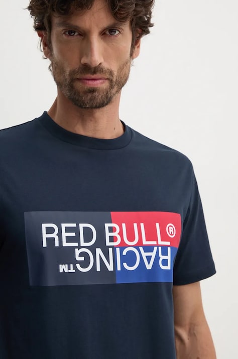 Бавовняна футболка Red Bull Racing x Pepe Jeans Red Bull Racing x Pepe Jeans чоловіча колір синій з принтом RM500001