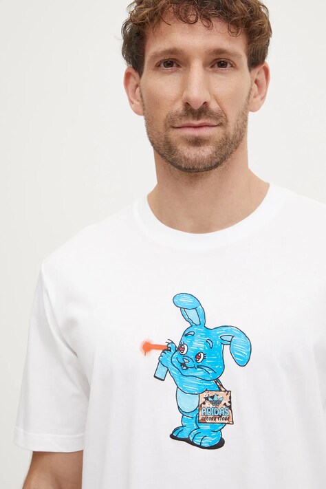 adidas Originals t-shirt bawełniany męski kolor beżowy z nadrukiem IX6783