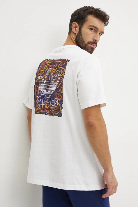 Βαμβακερό μπλουζάκι adidas Originals ανδρικό, χρώμα: άσπρο, JN1278