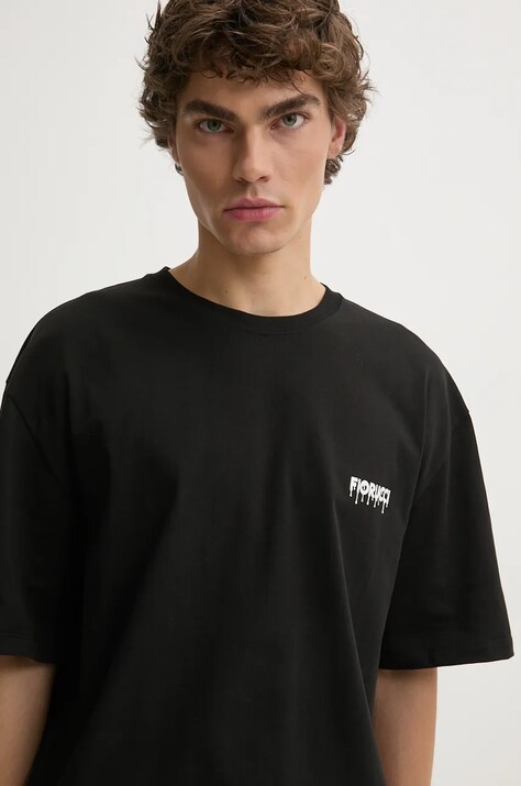 Fiorucci tricou din bumbac barbati, culoarea negru, cu imprimeu, M01FPTSH103CJ01BK01