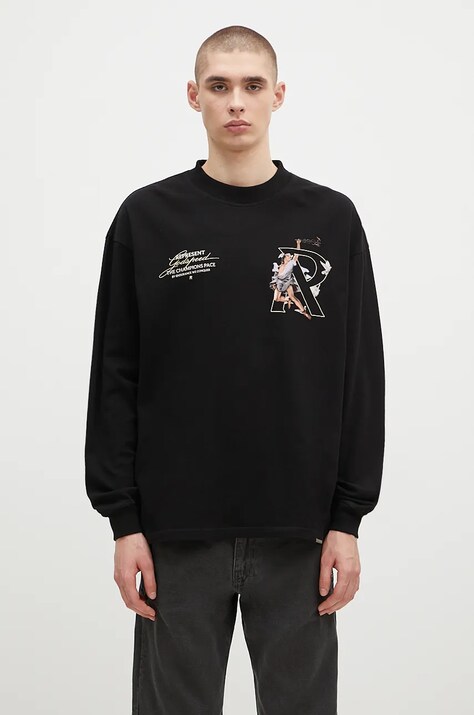 Represent cotton longsleeve top Hermes Longsleeve black color with a print MLM4232.001