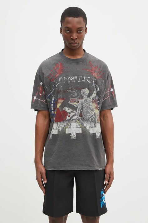 Represent tricou Metallica Master Of Puppets SS barbati, culoarea gri, cu imprimeu, MLM4354.20