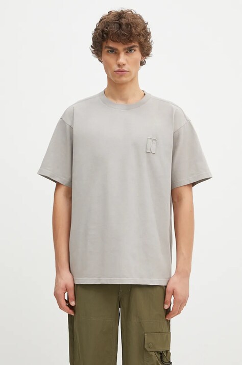 Bavlněné tričko Norse Projects Simon Loose Organic Heavy Jersey N Patch šedá barva, N01.0667.1071