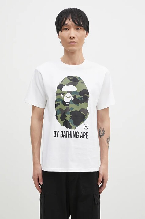 A Bathing Ape cotton t-shirt 1ST CAMO BY BATHING APE TEE men’s white color with a print 1K80110012