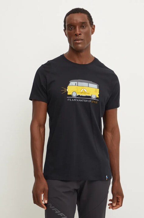 LA Sportiva tricou Van barbati, culoarea negru, cu imprimeu, H47999999