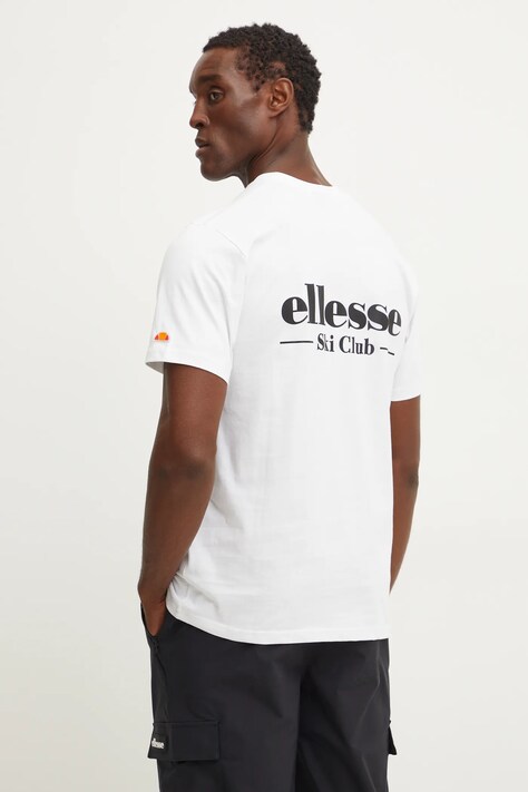 Ellesse tricou din bumbac CONDENA barbati, culoarea alb, cu imprimeu, SHX20960