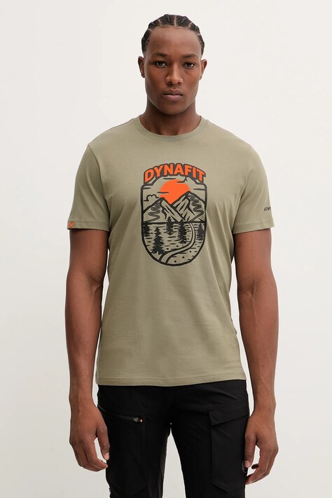 Dynafit t-shirt Graphic męski kolor brązowy z nadrukiem 08.0000070998