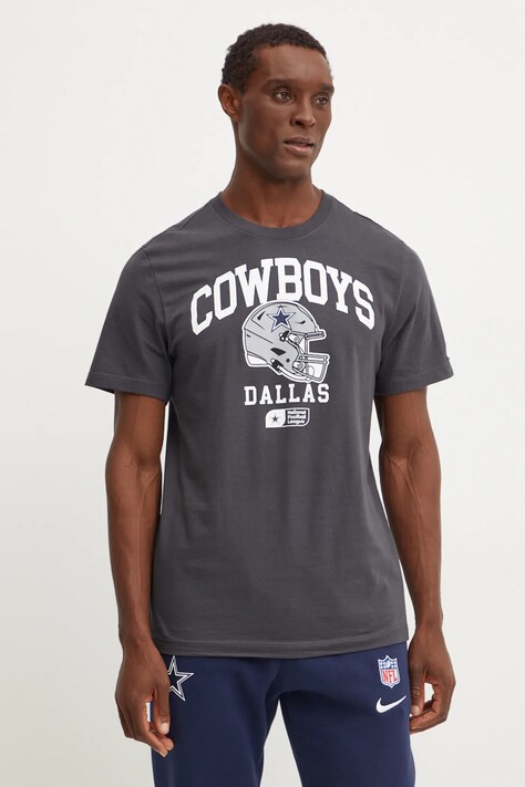 Nike tricou din bumbac Dallas Cowboys barbati, culoarea gri, cu imprimeu, N199-06F-7RD-5F1