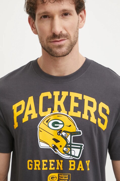 Хлопковая футболка Nike Green Bay Packers мужская цвет серый с принтом N199-06F-7T-5F1