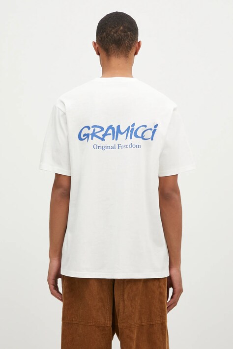 Pamučna majica Gramicci Original Freedom Tee za muškarce, boja: bijela, s tiskom, G4FU.T098
