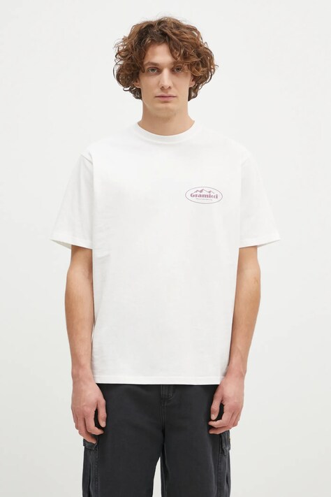 Хлопковая футболка Gramicci Mountaineering Tee мужская цвет белый с принтом G4FU.T096