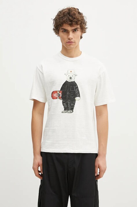 Human Made tricou din bumbac Graphic barbati, culoarea alb, cu imprimeu, HM28TE006