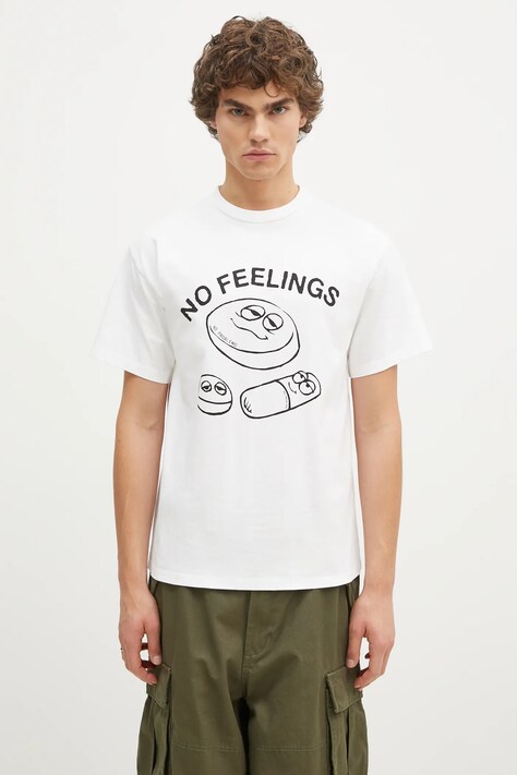 No Problemo t-shirt bawełniany Hard Feelings SS Tee męski kolor biały z nadrukiem NP60008.02