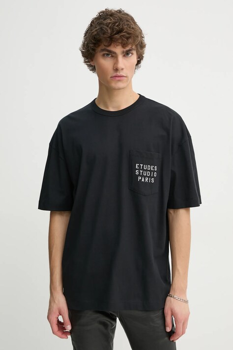 Études Studio t-shirt męski kolor czarny z aplikacją H24MMTSH147