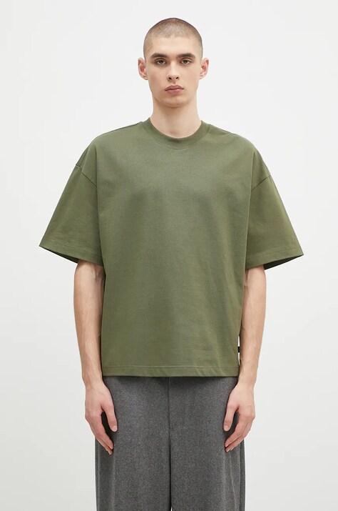 Бавовняна футболка Alpha Industries Heavy T UV чоловіча колір зелений однотонна 146503UVF