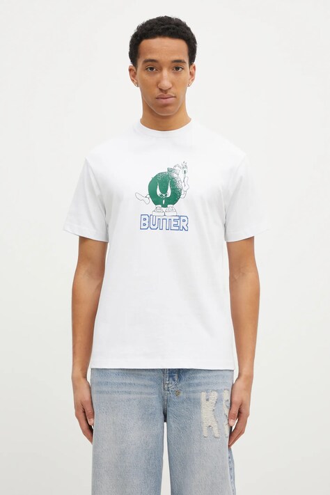Butter Goods tricou din bumbac Bomb Tee barbati, culoarea alb, cu imprimeu, BG243100
