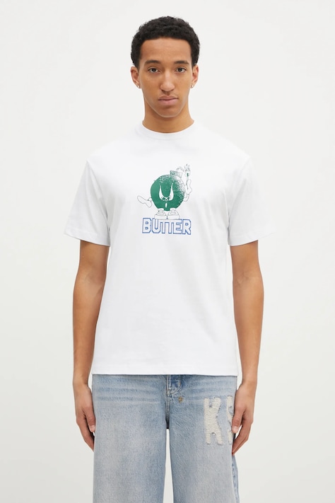Butter Goods t-shirt bawełniany Bomb Tee męski kolor biały z nadrukiem BG243100