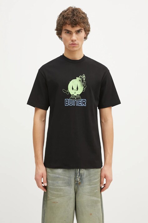 Butter Goods t-shirt bawełniany Bomb Tee męski kolor czarny z nadrukiem BG243100