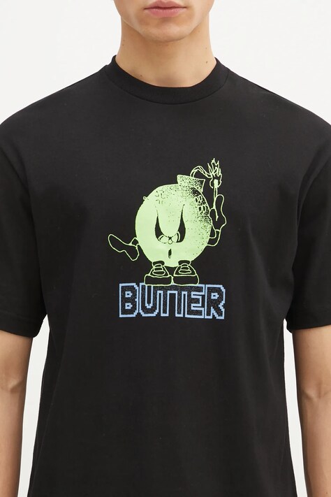Βαμβακερό μπλουζάκι Butter Goods Bomb Tee ανδρικό, χρώμα: μαύρο, BG243100