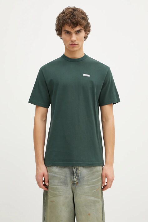 Butter Goods tricou din bumbac Basic Tee bărbați, culoarea verde, uni, BG243110
