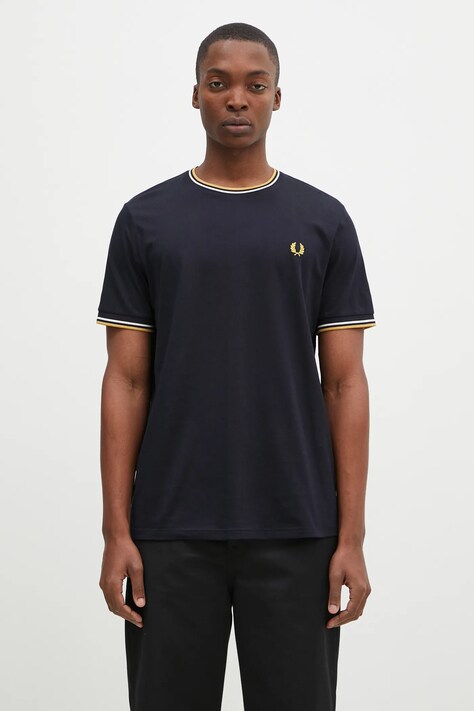 Хлопковая футболка Fred Perry Twin Tipped T-Shirt мужская цвет синий однотонная M1588.W53