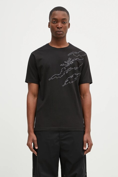 Maharishi t-shirt in cotone Dpm: Sparse Bonsai T-Shirt uomo colore nero con applicazione 5339.BLACK