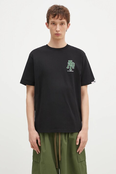 AAPE cotton t-shirt Basic men’s black color with a print AAPTEM1562XXN