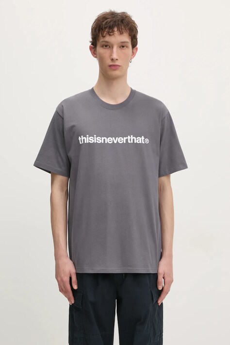 Футболка thisisneverthat T-Logo Tee чоловіча колір сірий з принтом TN243TTSST01