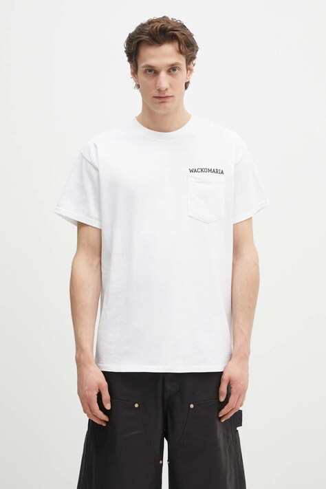 Памучна тениска Wacko Maria x Keith Haring в бяло с принт KH.WM.TEE01
