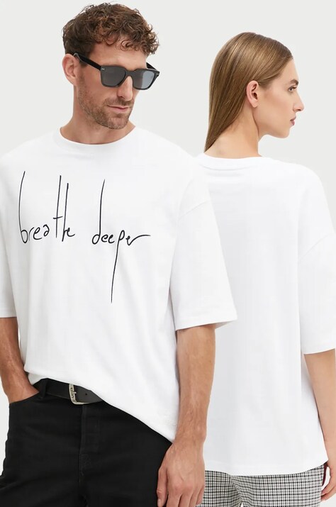 A.P.C. tricou din bumbac t-shirt journey culoarea alb, modelator, COHFM.M26440