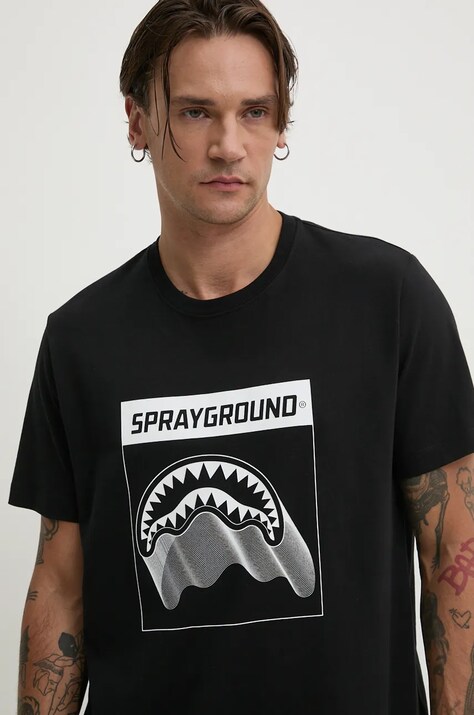 Sprayground tricou din bumbac culoarea negru, cu imprimeu, SP667