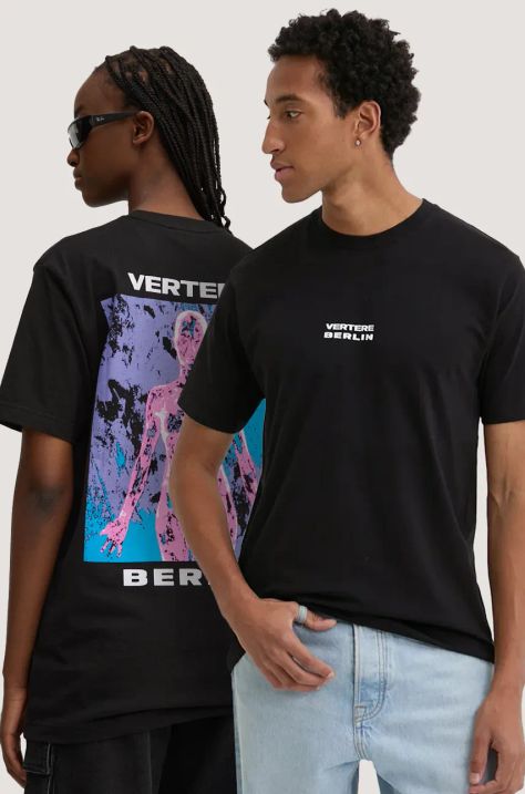 Vertere Berlin t-shirt bawełniany kolor czarny z nadrukiem VER T267