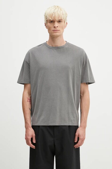 A.P.C. tricou din bumbac Floater culoarea gri, neted, COHBS-M26437
