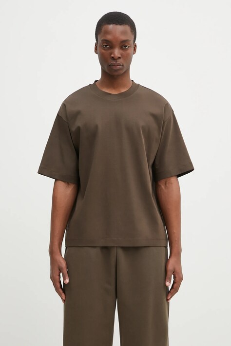 Pamučna majica Pangaia boja: zelena, bez uzorka, 10002012