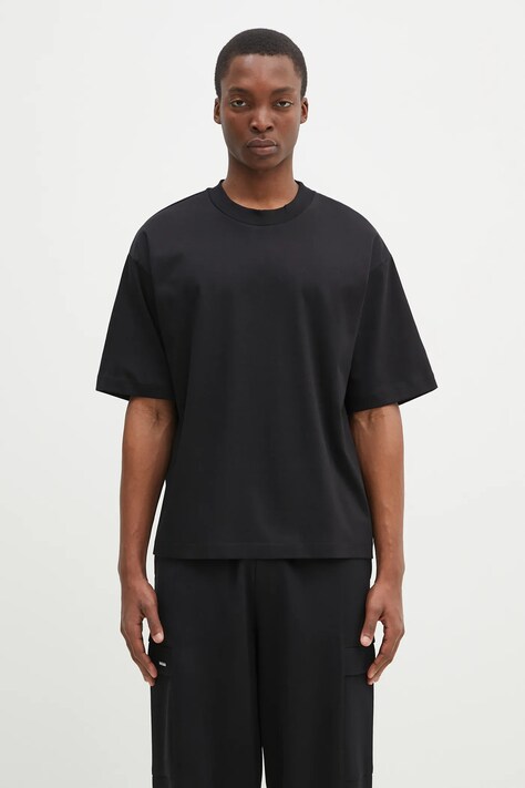Pangaia tricou din bumbac culoarea negru, neted, 10002012