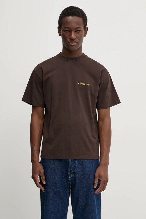 No Problemo t-shirt bawełniany Mini Problemo SS Tee kolor brązowy z nadrukiem NP60009.02