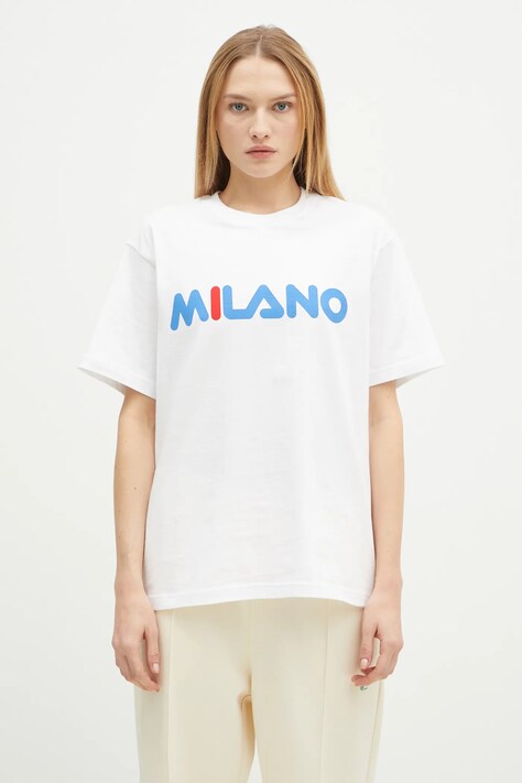 FILA+ tricou din bumbac Milano culoarea alb, cu imprimeu, 42FW24TT01523C007