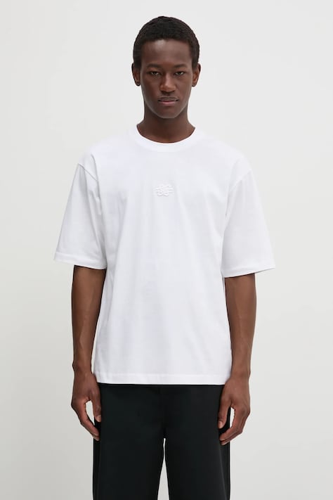 Filling Pieces t-shirt bawełniany Boxy Embroidered kolor biały z aplikacją 74413791901