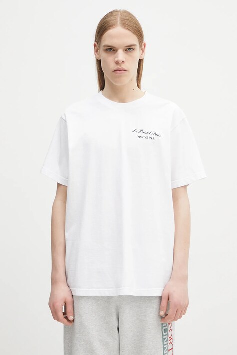 Sporty & Rich t-shirt bawełniany Faubourg kolor biały z nadrukiem TO043517619WH01