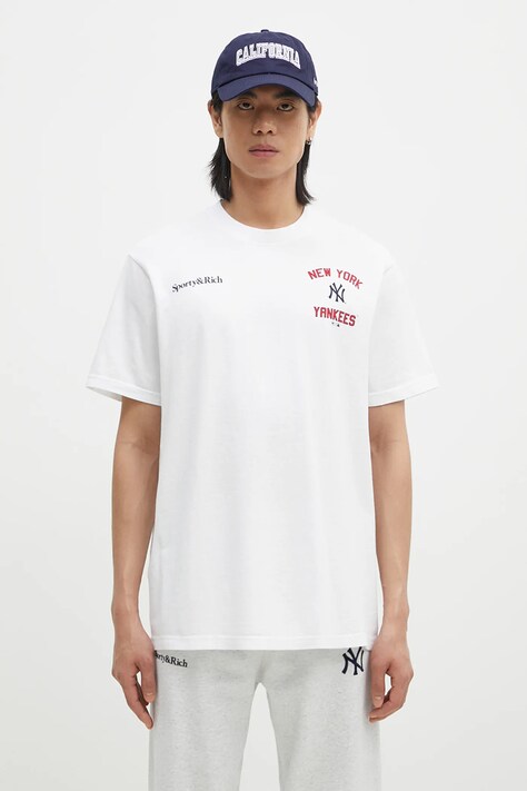Sporty & Rich t-shirt in cotone Home Run colore bianco TO043505300WH01