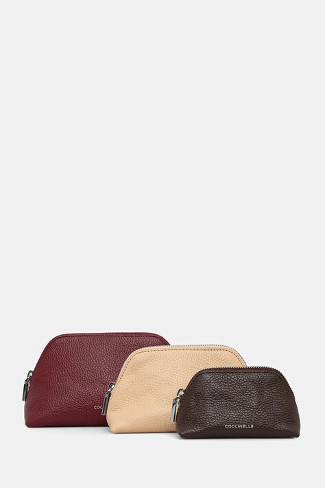 Coccinelle kosmetyczka skórzana 3-pack kolor multicolor E5.TMF.25.04.01