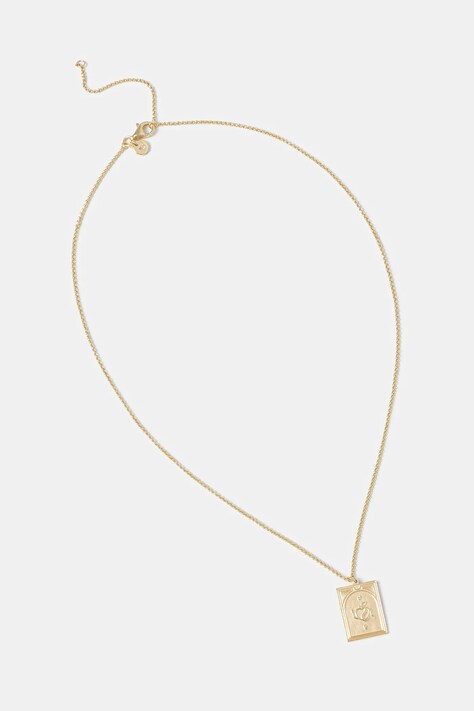 Pozlacený stříbrný náhrdelník Tom Wood Tarot Lovers Pendant Gold 101080