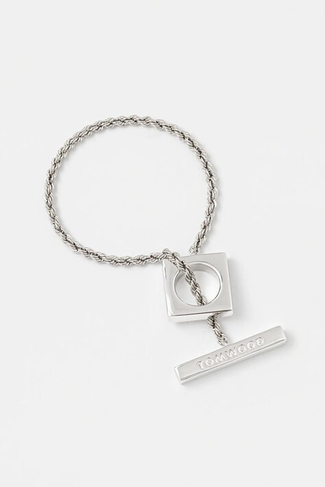 Strieborný náramok Tom Wood Square Rope Bracelet 101430