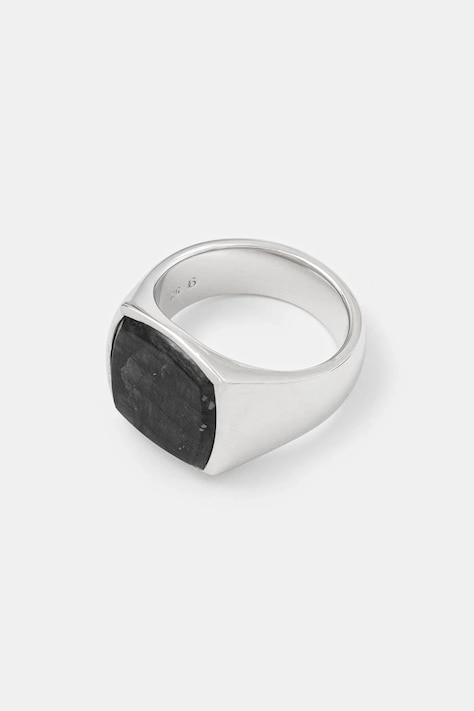 Срібний перстень Tom Wood Cushion Black Larvikite 101485