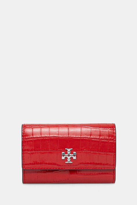 Tory Burch etui na karty Kira Croc Flap Card kolor czerwony 174403.600
