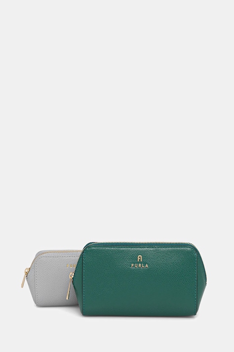 Furla kosmetyczka skórzana 2-pack kolor zielony WE00453.ARE000.4348S