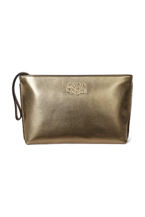 Кожаная косметичка Lauren Ralph Lauren цвет золотой 432981192