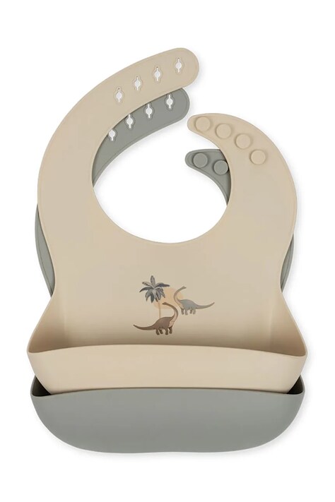 Konges Sløjd śliniak dwustronny niemowlęcy 2 PACK SILICONE BIB 2-pack KS100026